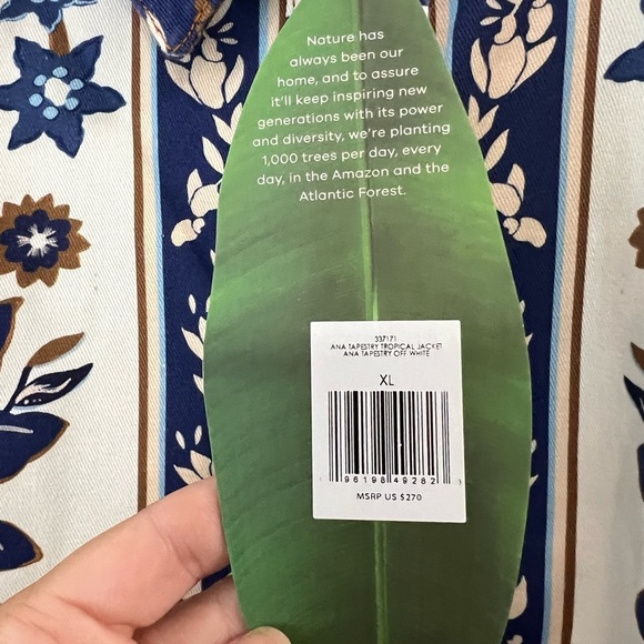 Farm Rio Blue Ana Tapestry Tropical Jacket - Size XL - NWT - Picture 8 of 15